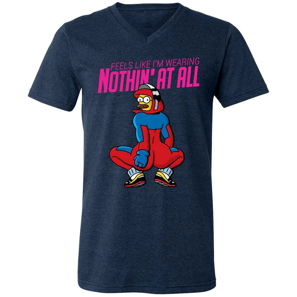 Unisex V-Neck T-Shirt - LN51LAKQ - Heather Navy - 15