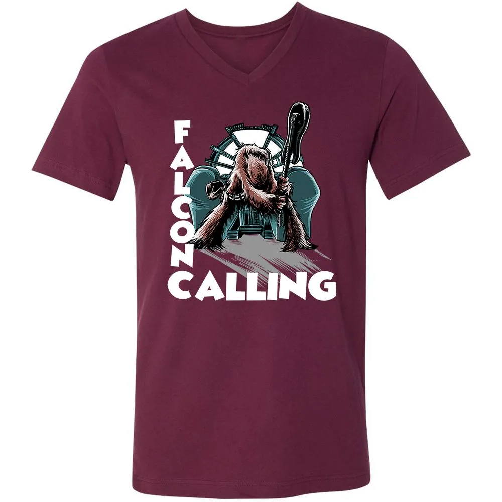 Unisex V-Neck T-Shirt - DHP3KXJJ - Maroon - 6