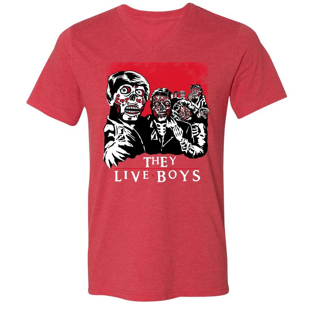 Unisex V-Neck T-Shirt - EJ24ZXPA - Heather Red - 16