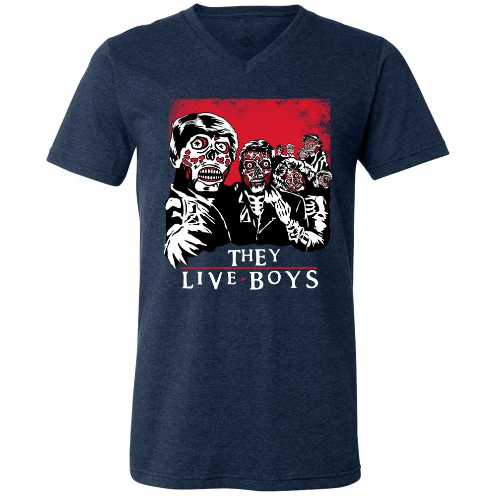 Unisex V-Neck T-Shirt - EJ24ZXPA - Heather Navy - 15
