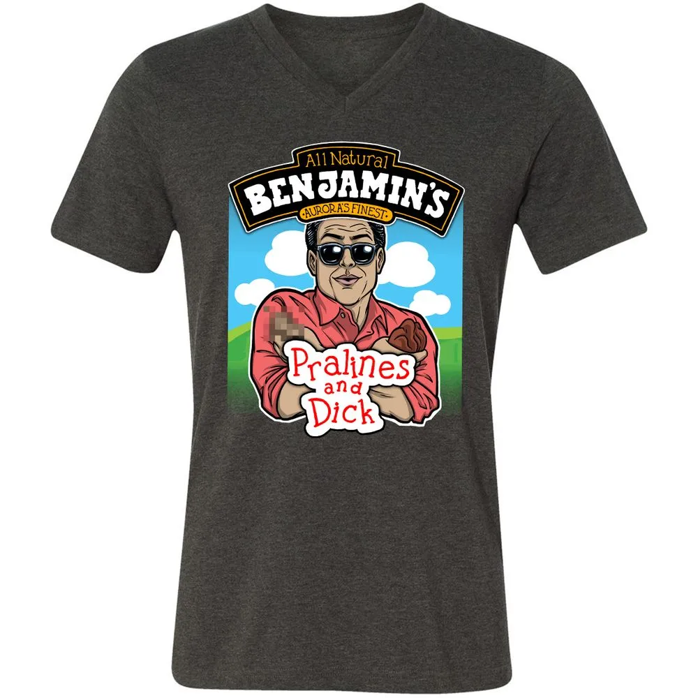 Unisex V-Neck T-Shirt - PN6APKQX - Dark Grey Heather - 8