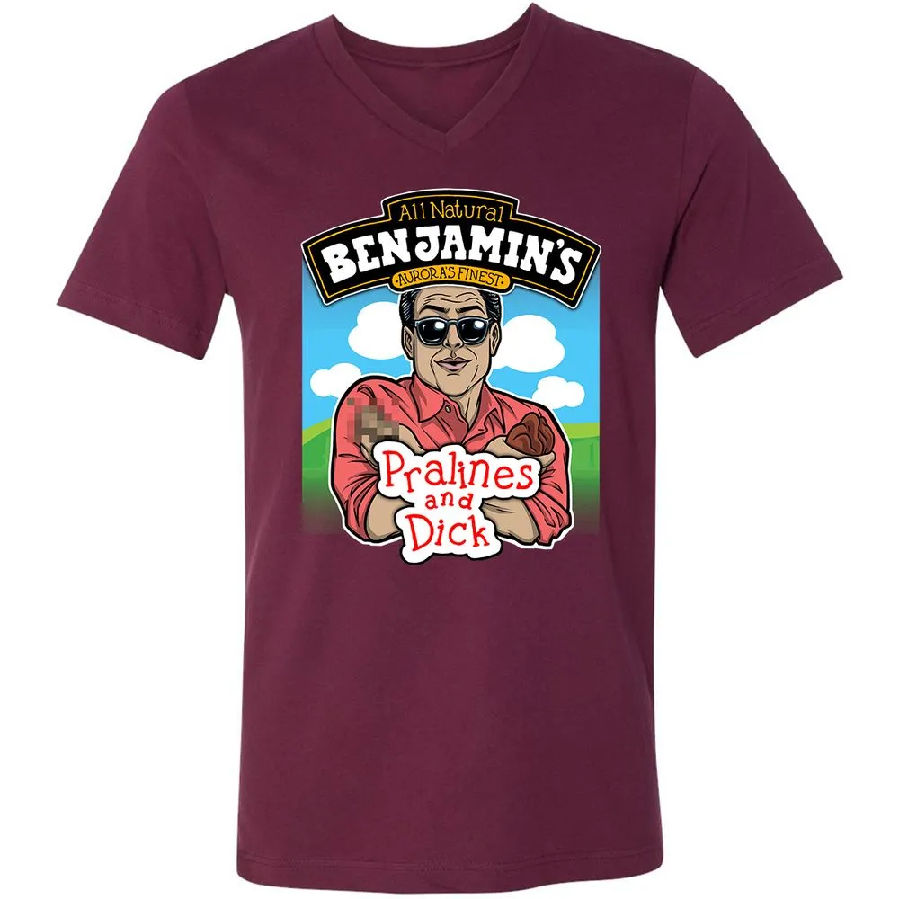 Unisex V-Neck T-Shirt - PN6APKQX - Maroon - 6