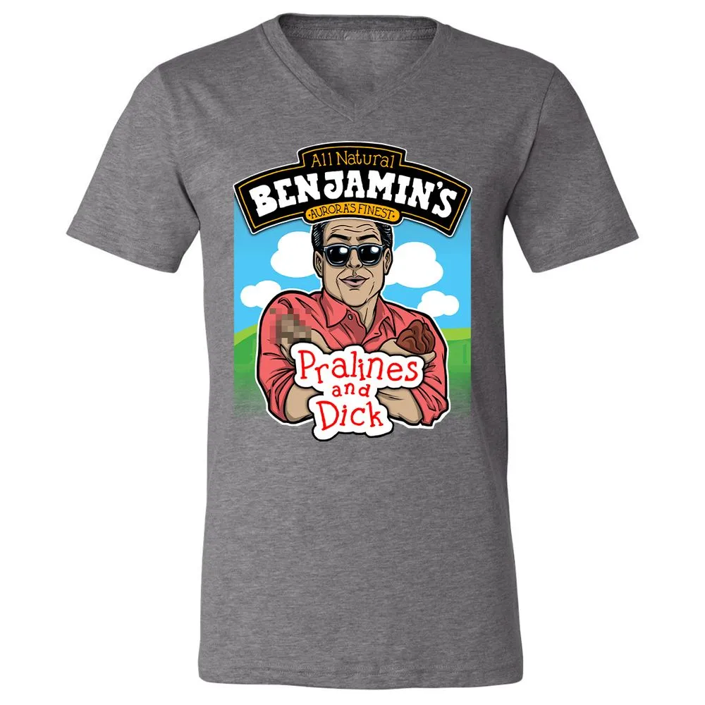 Unisex V-Neck T-Shirt - PN6APKQX - Deep Heather - 13