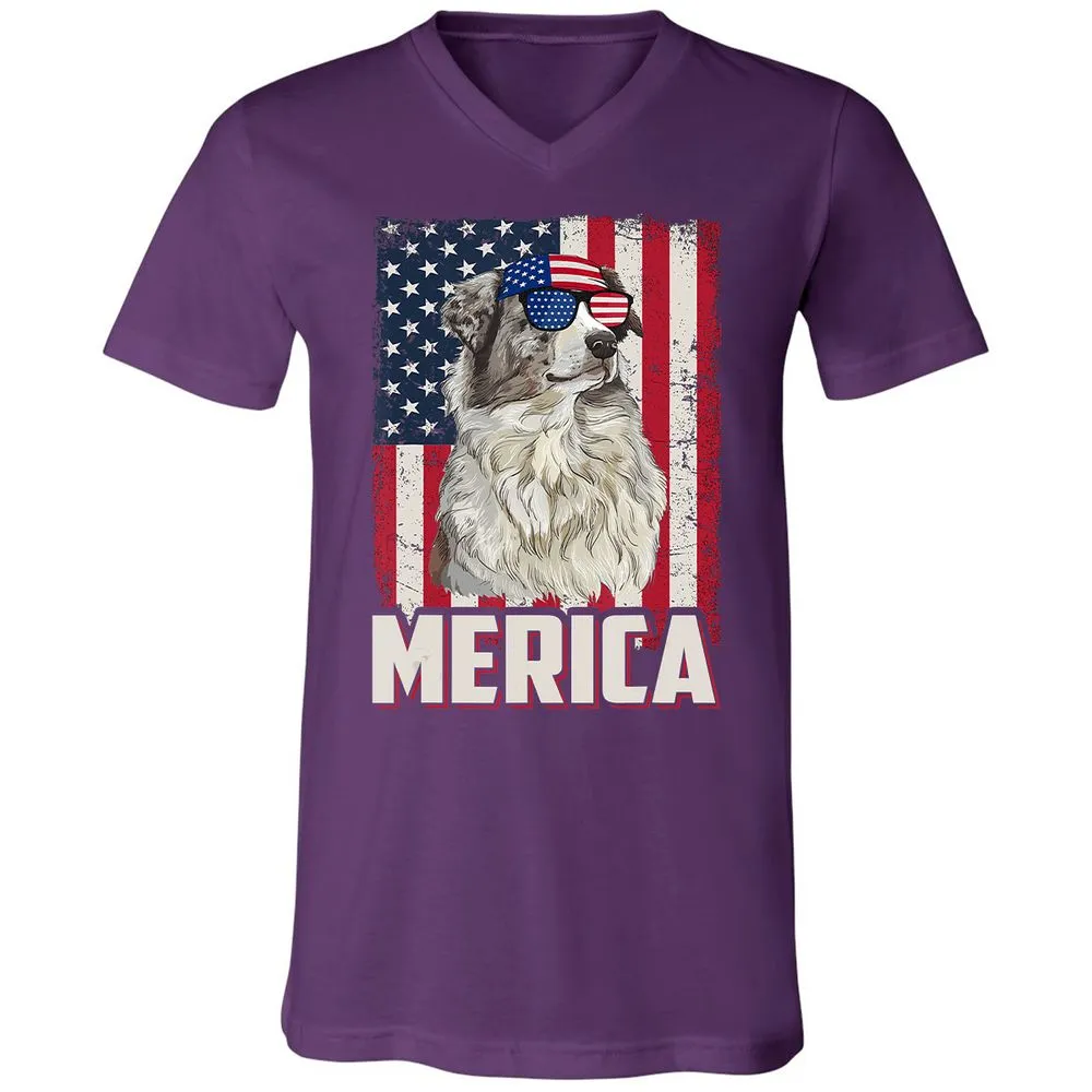 Unisex V-Neck T-Shirt - CQR7MUMW - Team Purple - 9