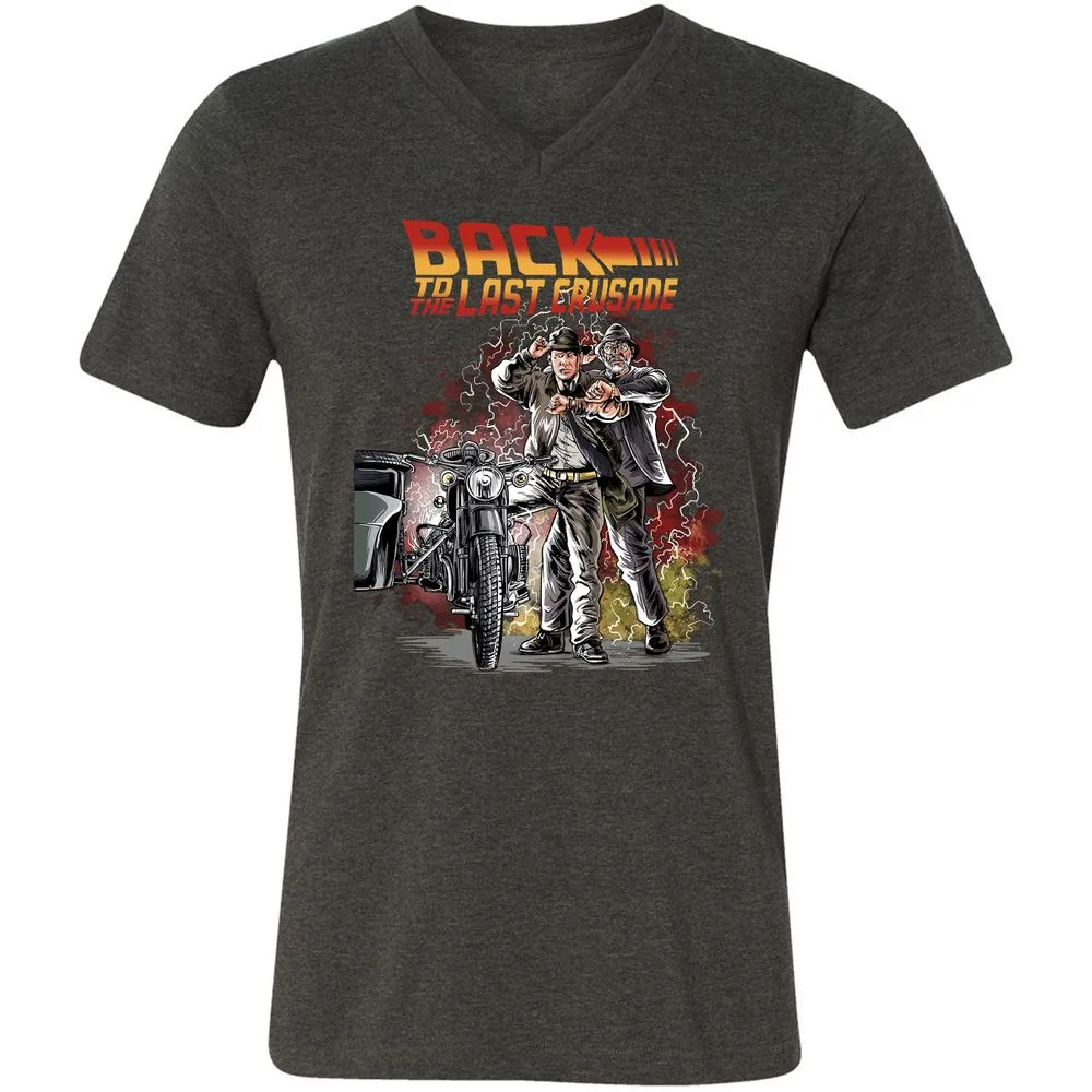 Unisex V-Neck T-Shirt - 7P1R84R6 - Dark Grey Heather - 8