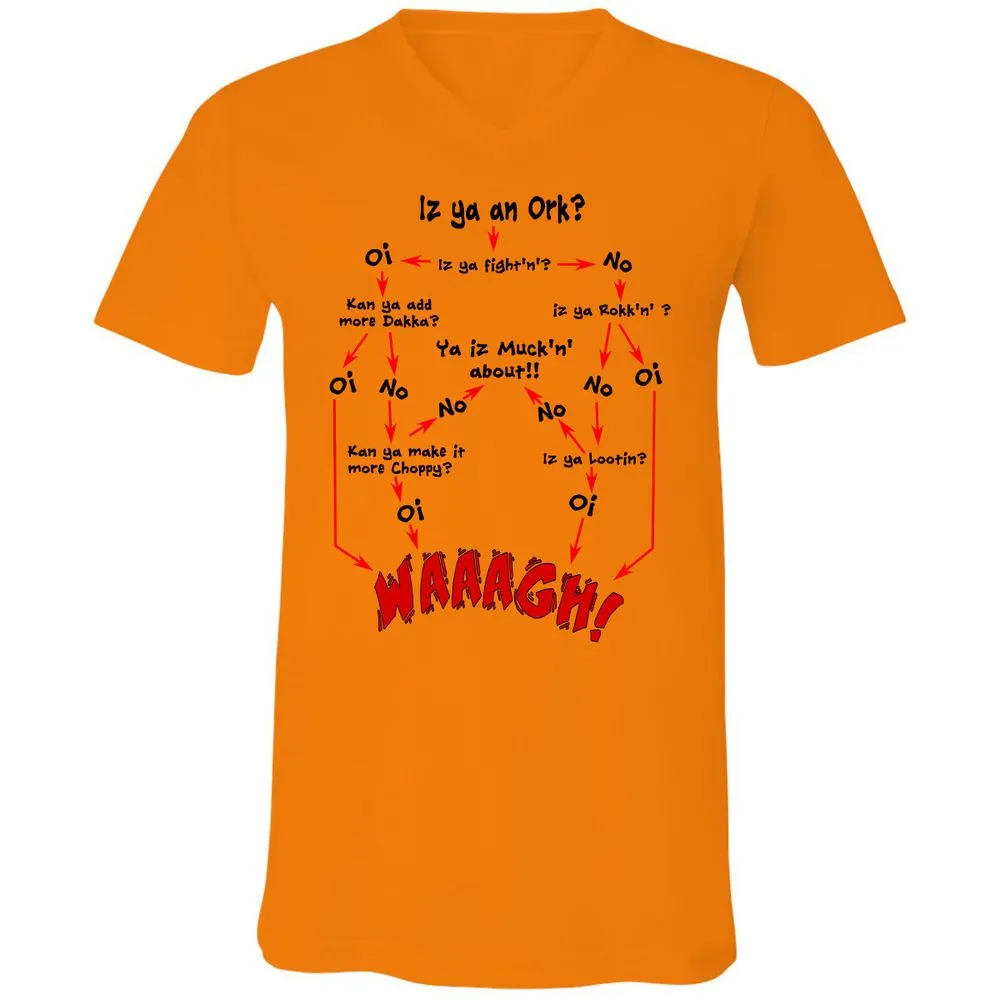 Unisex V-Neck T-Shirt - VUT9GJ9C - Orange - 11