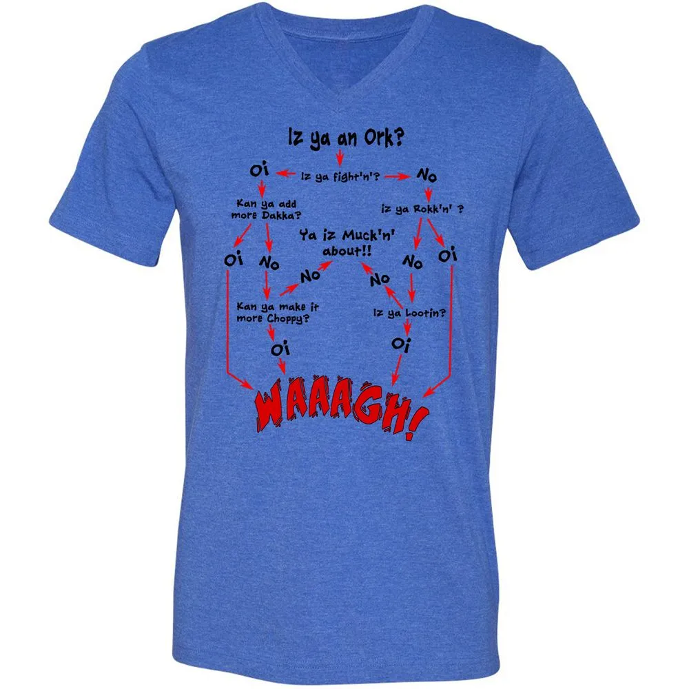 Unisex V-Neck T-Shirt - VUT9GJ9C - Heather True Royal - 14