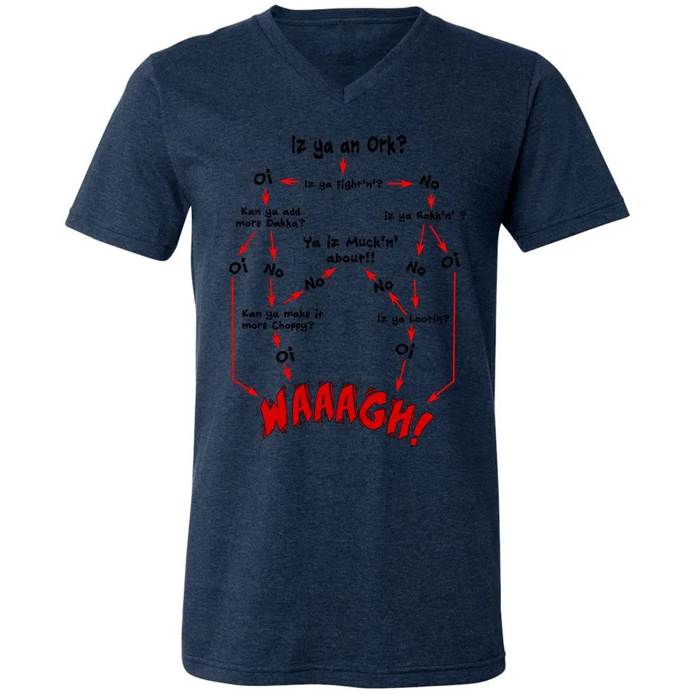 Unisex V-Neck T-Shirt - VUT9GJ9C - Heather Navy - 15