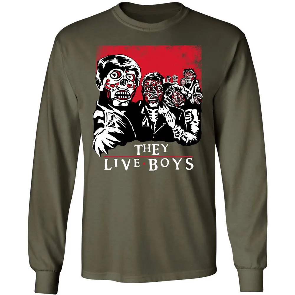 Long Sleeve T-Shirt - B63RZX96 - Military Green - 16