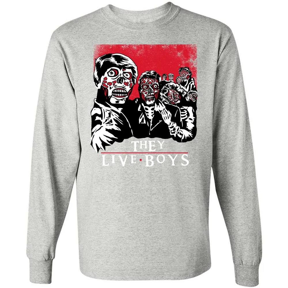 Long Sleeve T-Shirt - B63RZX96 - Ash - 7