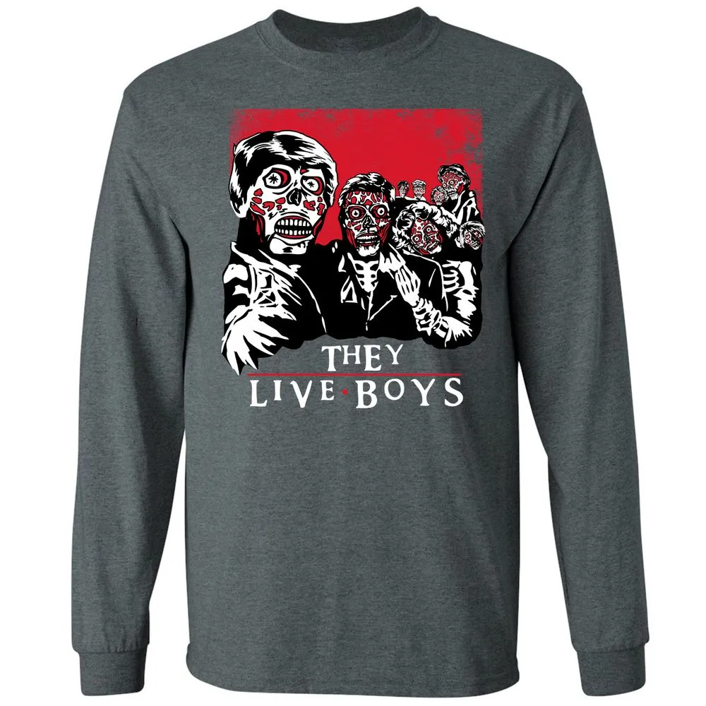 Long Sleeve T-Shirt - B63RZX96 - Dark Heather - 15