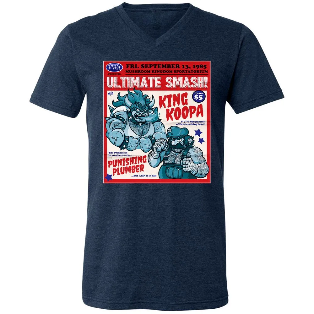 Unisex V-Neck T-Shirt - F5QCC2Q6 - Heather Navy - 15