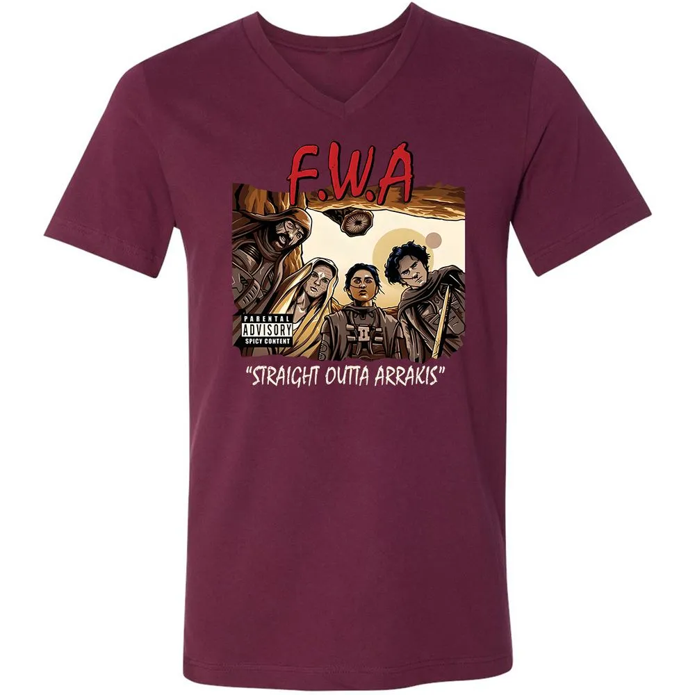 Unisex V-Neck T-Shirt - 86F531MD - Maroon - 6