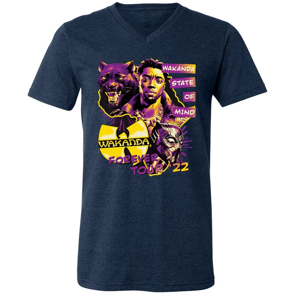 Unisex V-Neck T-Shirt - M84ZT2BX - Heather Navy - 15
