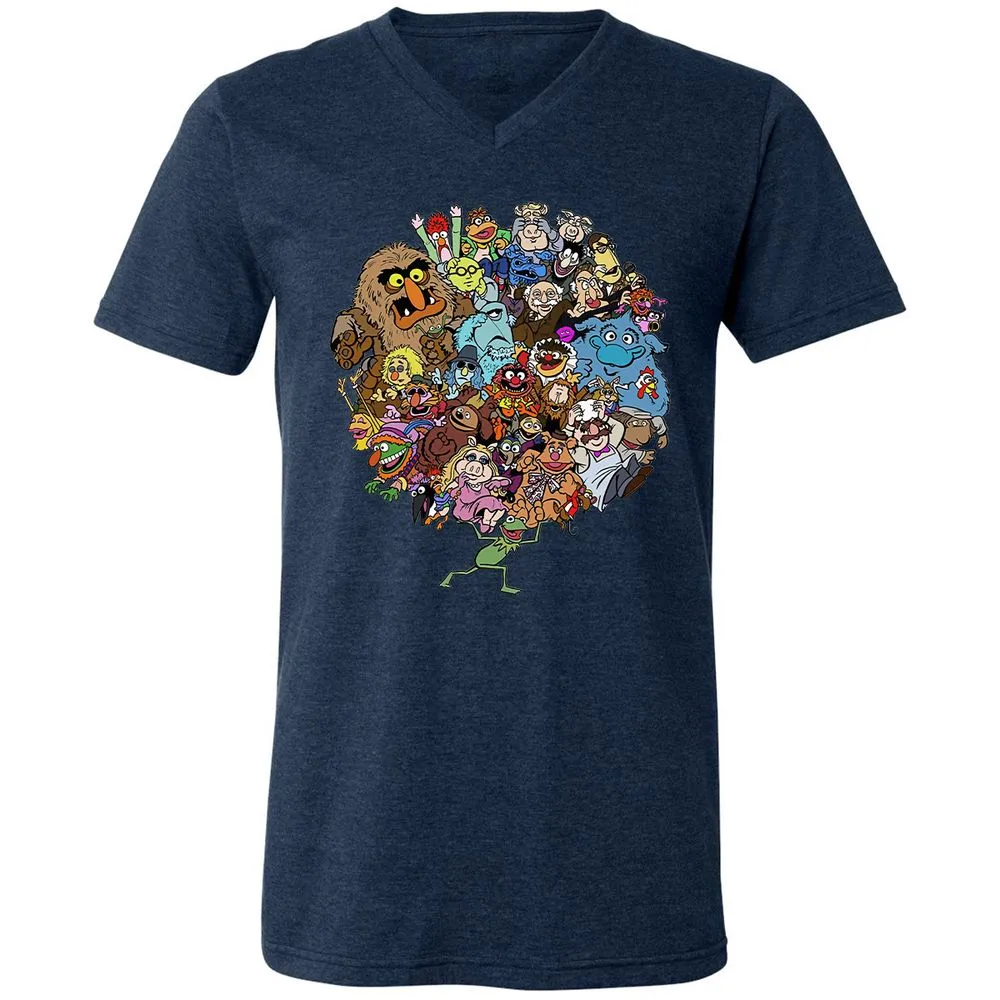 Unisex V-Neck T-Shirt - U7UZCHYK - Heather Navy - 15