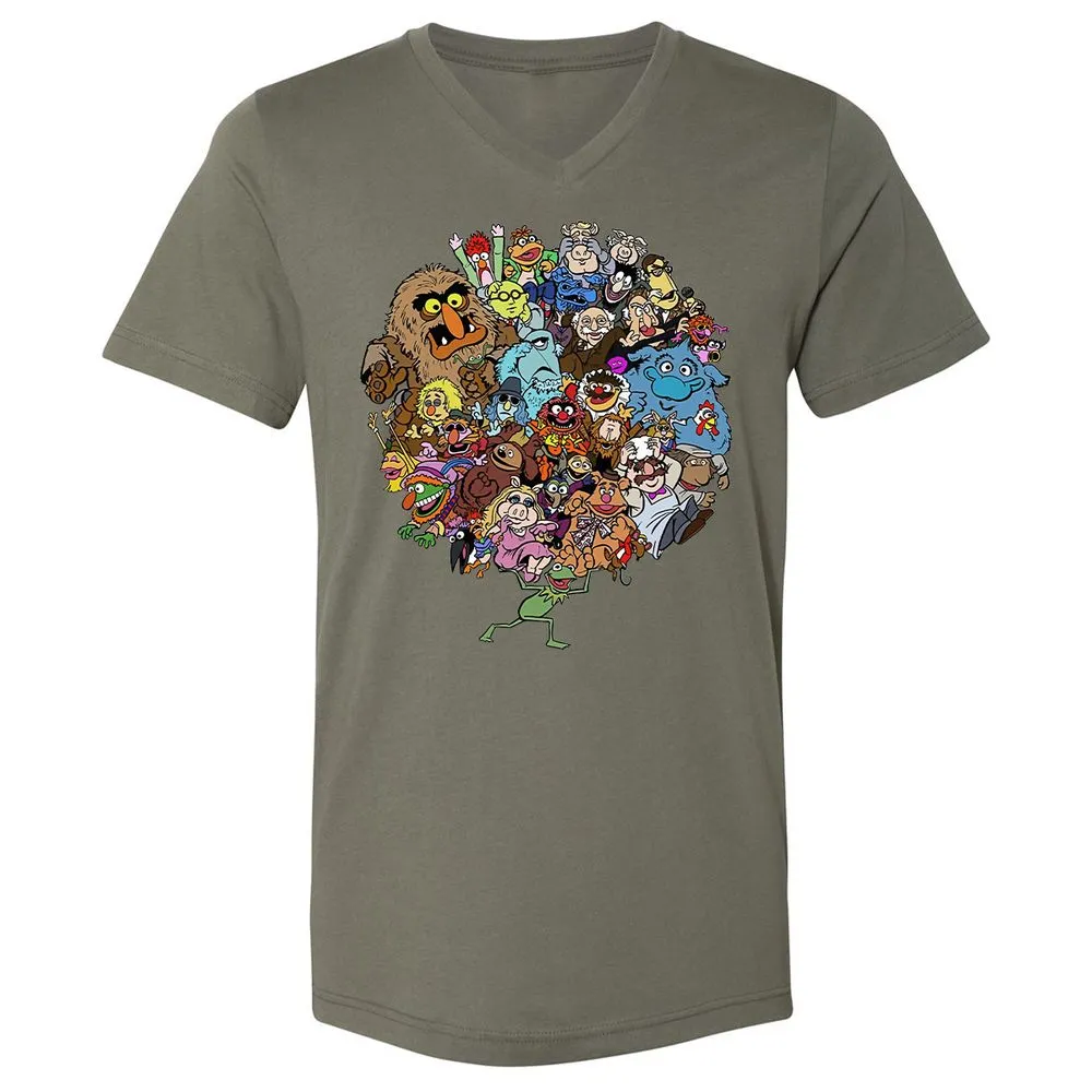 Unisex V-Neck T-Shirt - U7UZCHYK - Military Green - 10