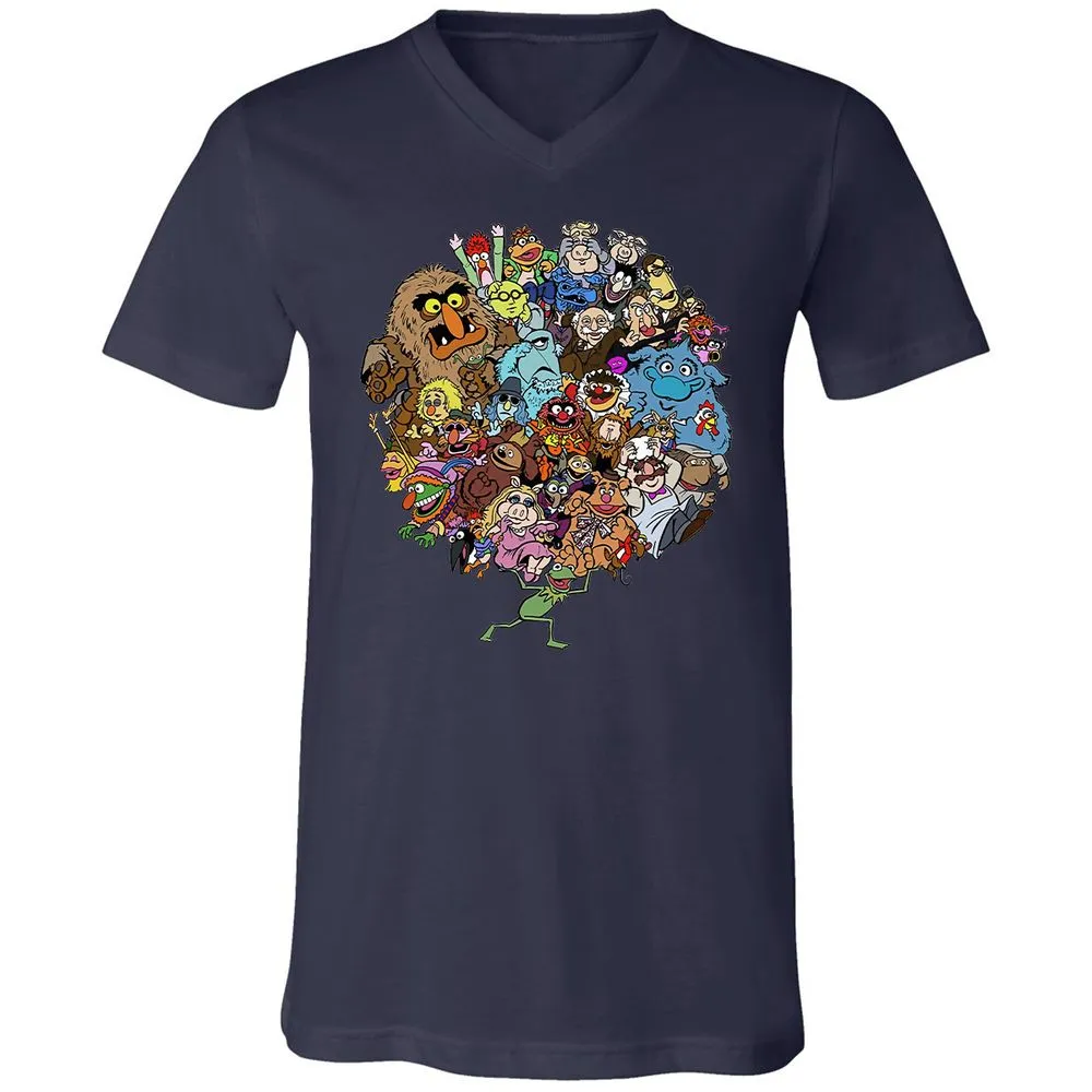 Unisex V-Neck T-Shirt - U7UZCHYK - Navy - 2