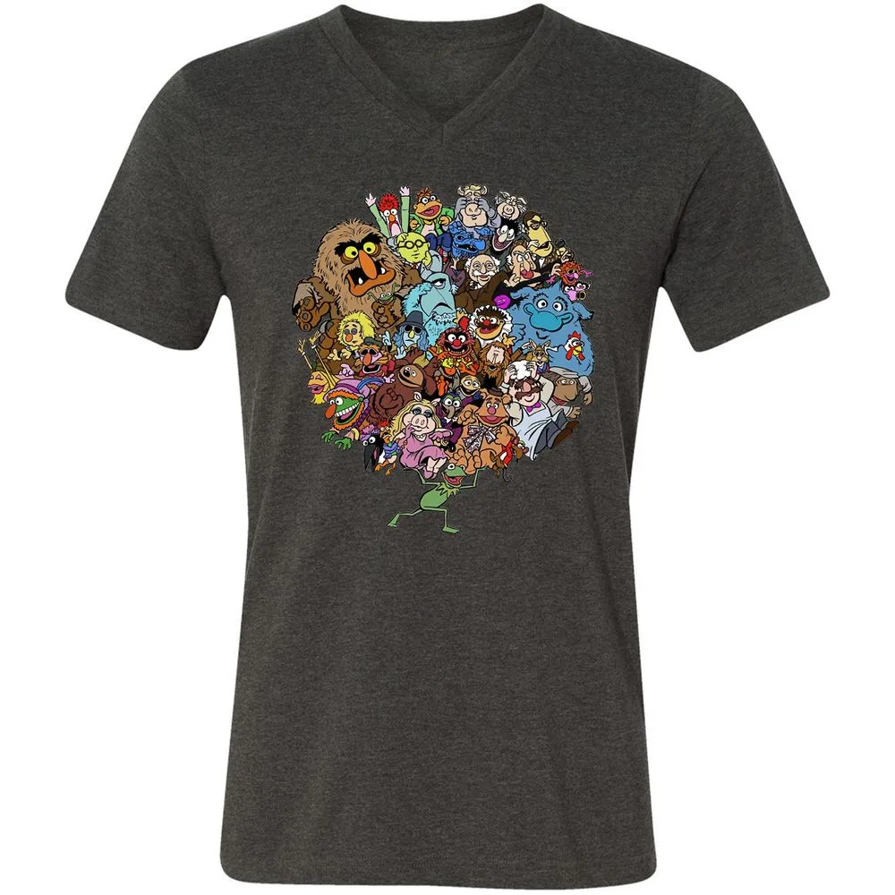 Unisex V-Neck T-Shirt - U7UZCHYK - Dark Grey Heather - 8