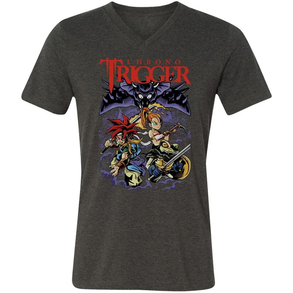 Unisex V-Neck T-Shirt - 33VALD8P - Dark Grey Heather - 8