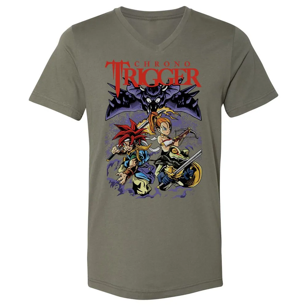 Unisex V-Neck T-Shirt - 33VALD8P - Military Green - 10
