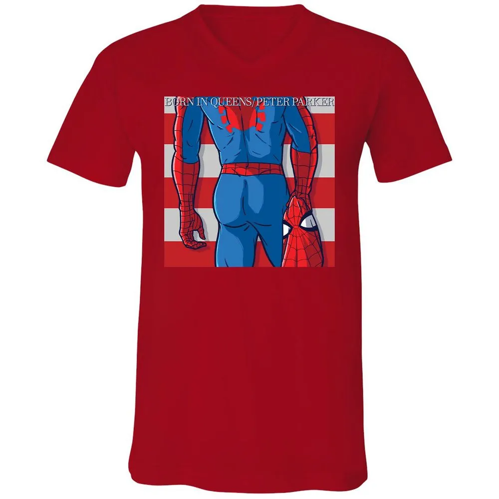 Unisex V-Neck T-Shirt - PR1H39WB - Red - 3
