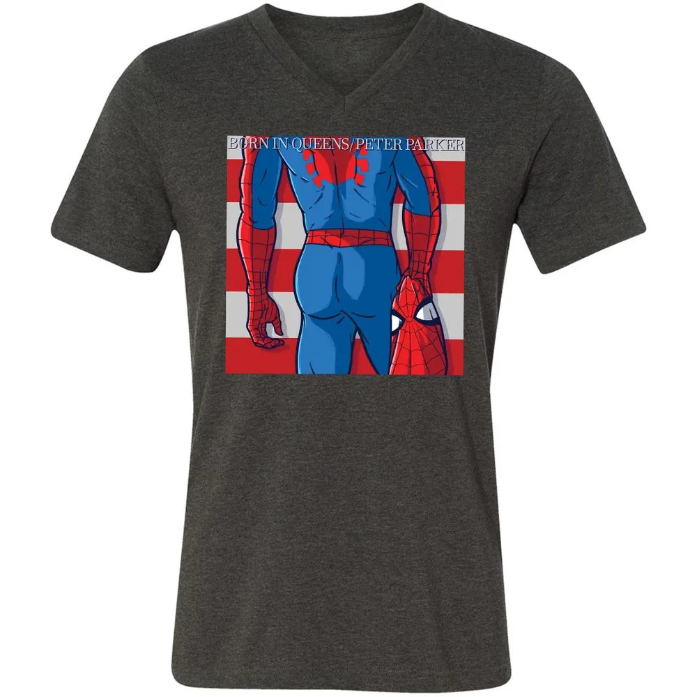 Unisex V-Neck T-Shirt - PR1H39WB - Dark Grey Heather - 8