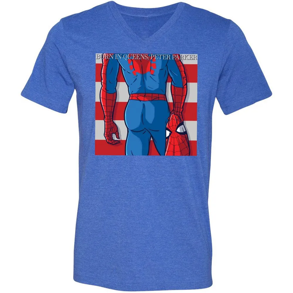 Unisex V-Neck T-Shirt - PR1H39WB - Heather True Royal - 14