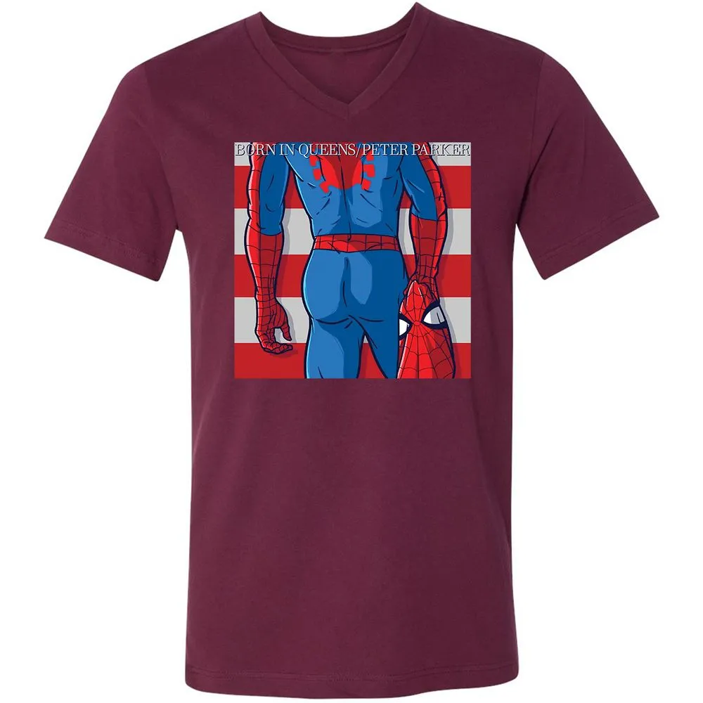 Unisex V-Neck T-Shirt - PR1H39WB - Maroon - 6