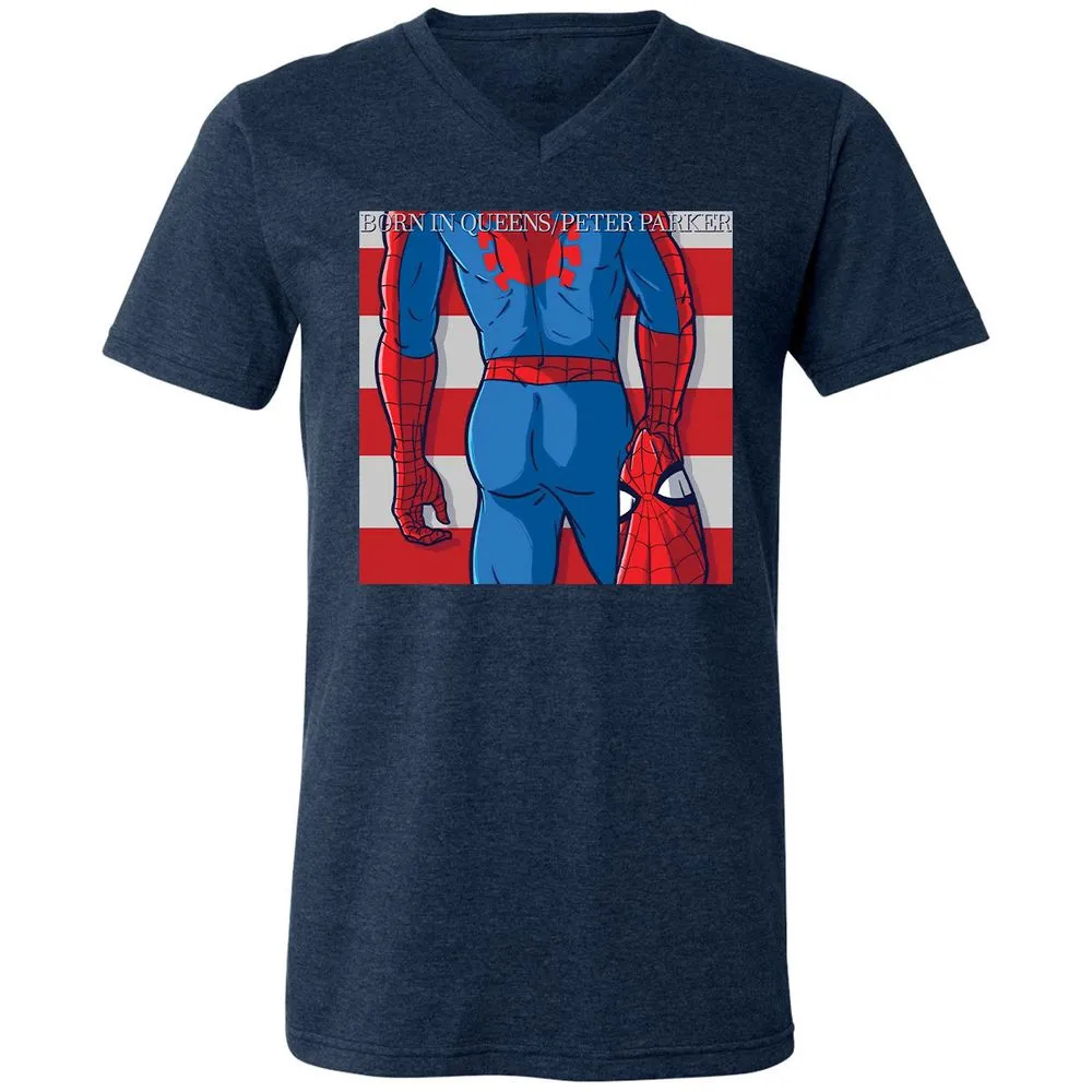 Unisex V-Neck T-Shirt - PR1H39WB - Heather Navy - 15