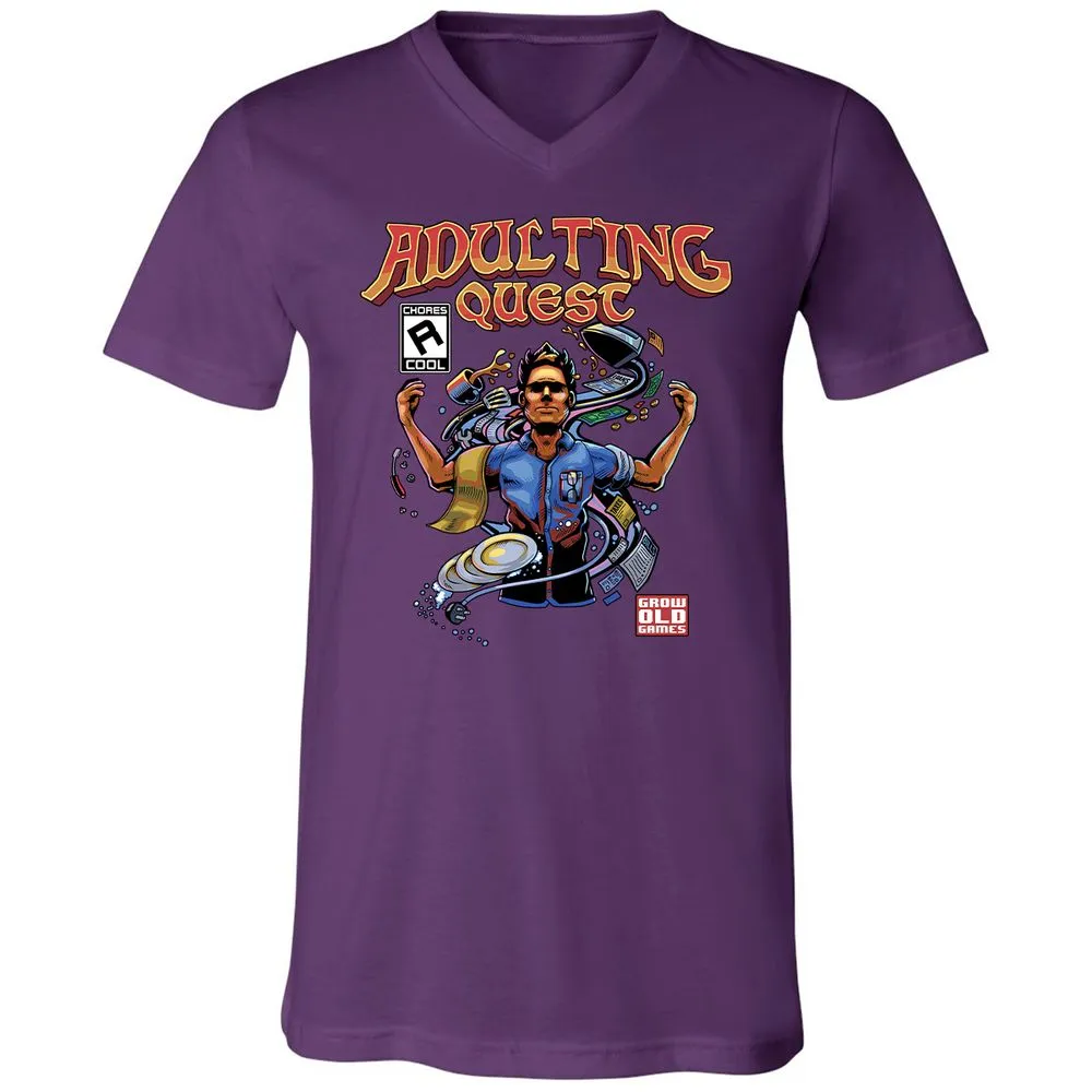 Unisex V-Neck T-Shirt - YJALKNAP - Team Purple - 9