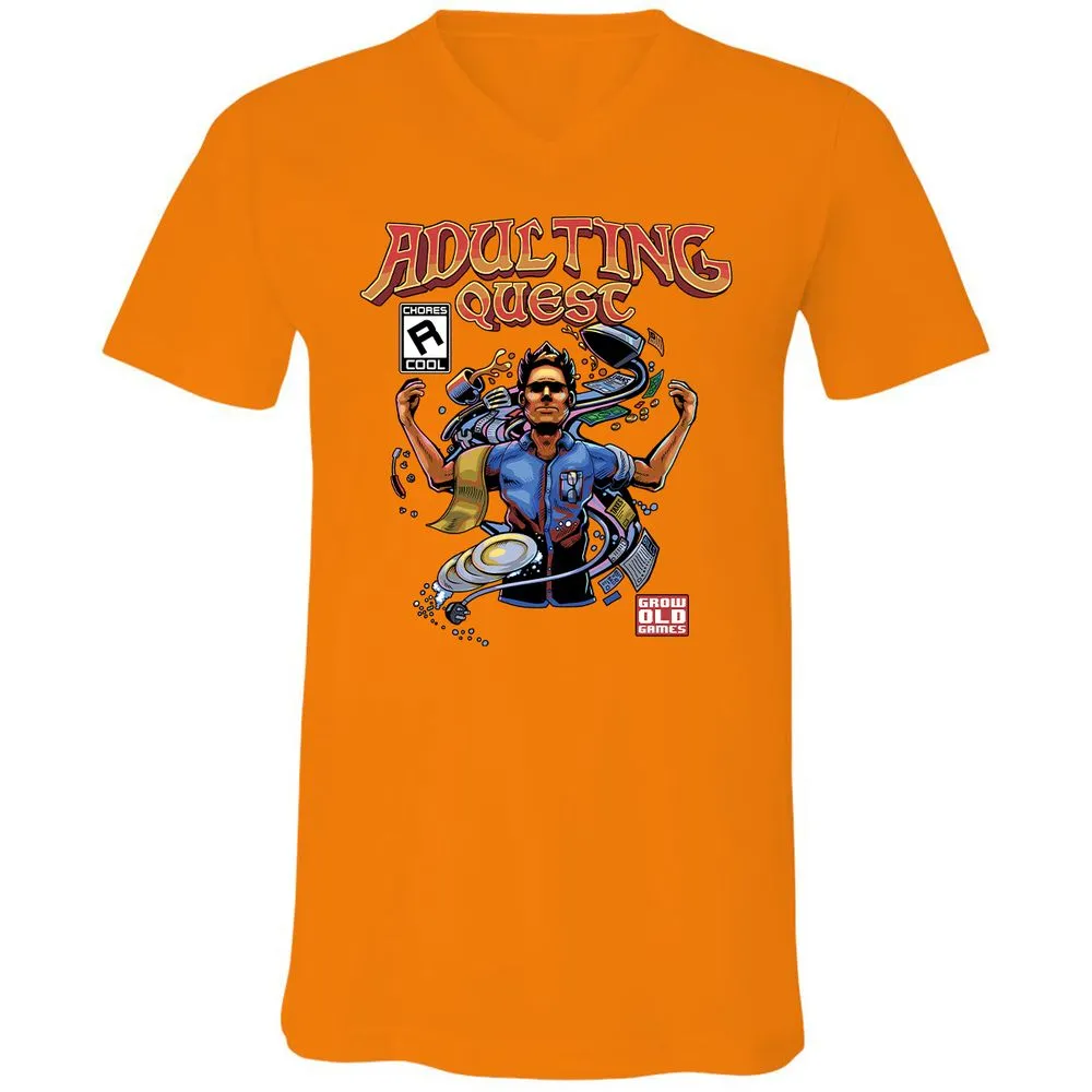 Unisex V-Neck T-Shirt - YJALKNAP - Orange - 11