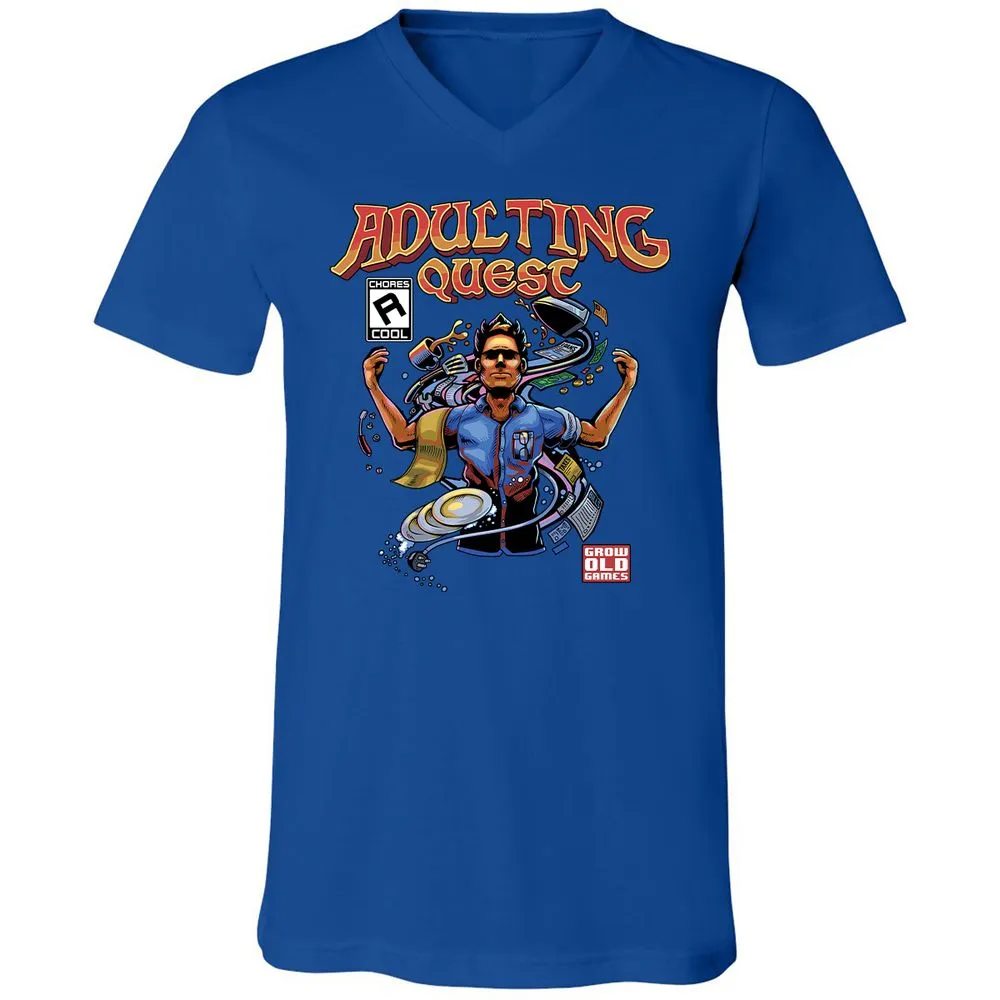 Unisex V-Neck T-Shirt - YJALKNAP - True Royal - 4
