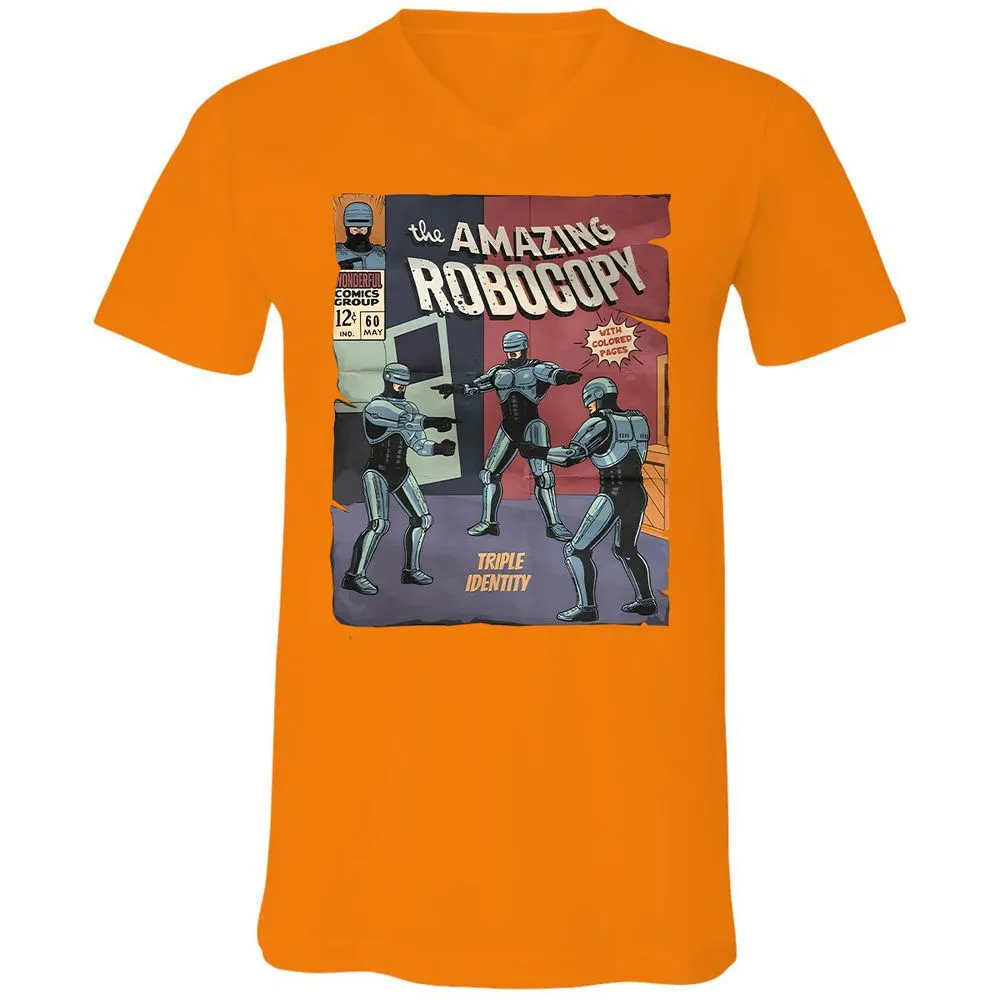Unisex V-Neck T-Shirt - RUGQH3AP - Orange - 11