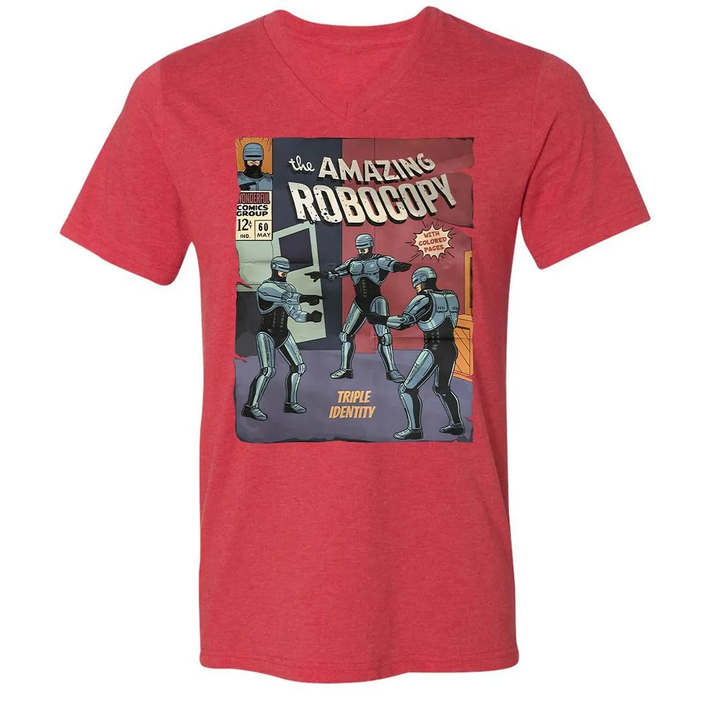 Unisex V-Neck T-Shirt - RUGQH3AP - Heather Red - 16