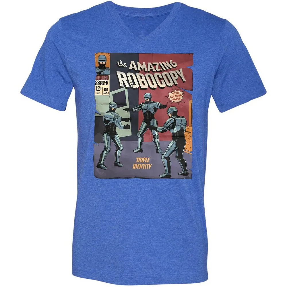Unisex V-Neck T-Shirt - RUGQH3AP - Heather True Royal - 14