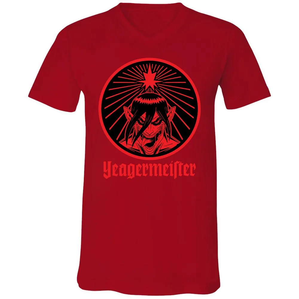 Unisex V-Neck T-Shirt - UA86F2QV - Red - 3