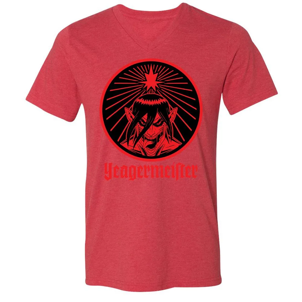 Unisex V-Neck T-Shirt - UA86F2QV - Heather Red - 16