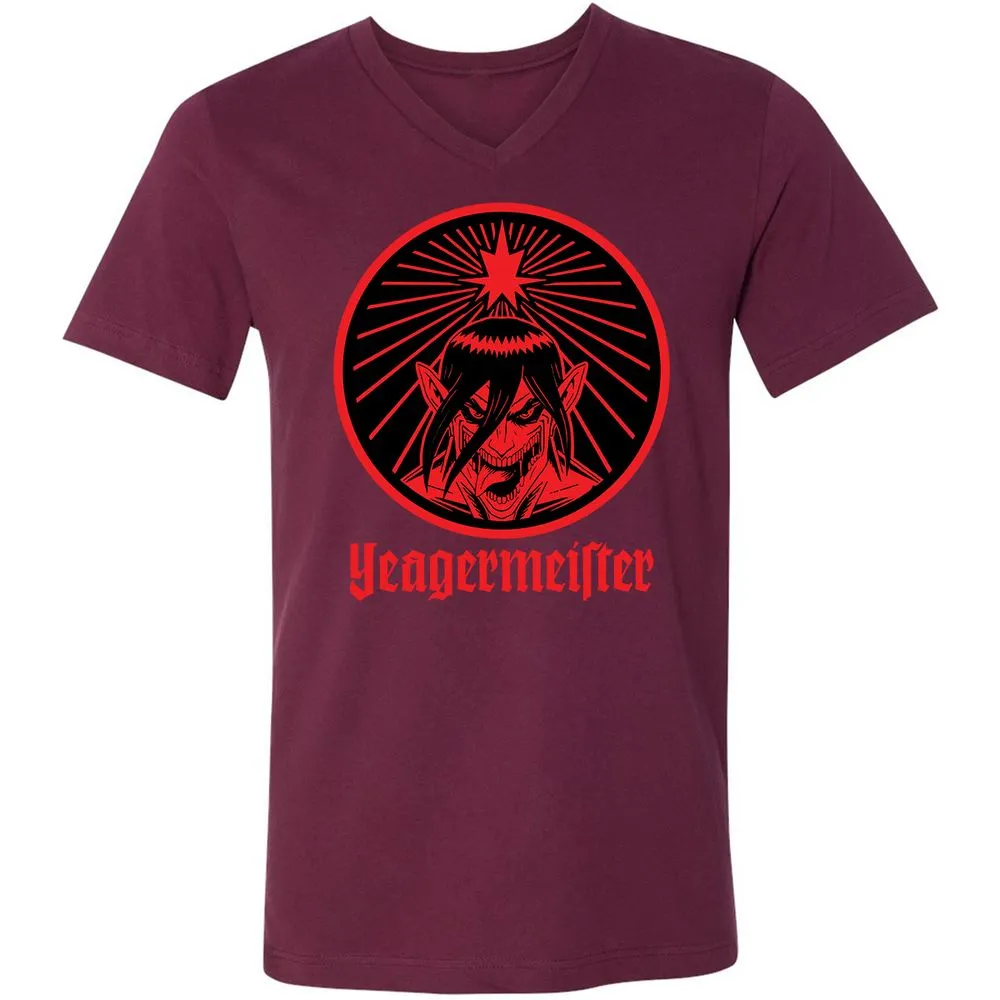 Unisex V-Neck T-Shirt - UA86F2QV - Maroon - 6