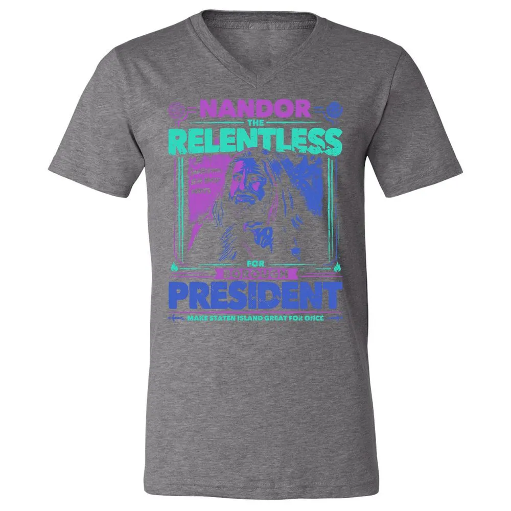 Unisex V-Neck T-Shirt - JHBWRX49 - Deep Heather - 13