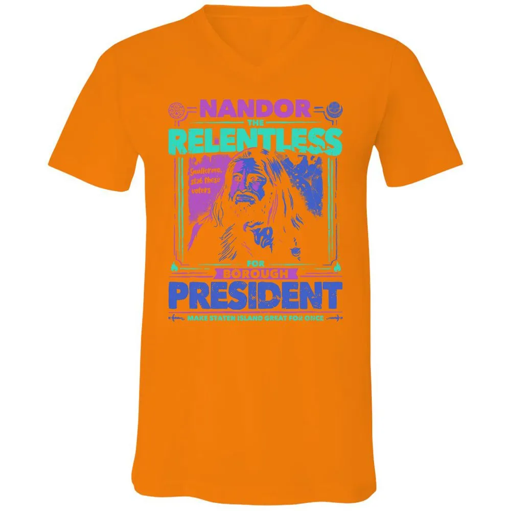 Unisex V-Neck T-Shirt - JHBWRX49 - Orange - 11