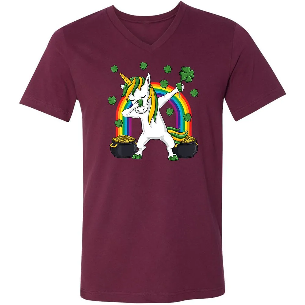 Unisex V-Neck T-Shirt - L7CL4AZK - Maroon - 6