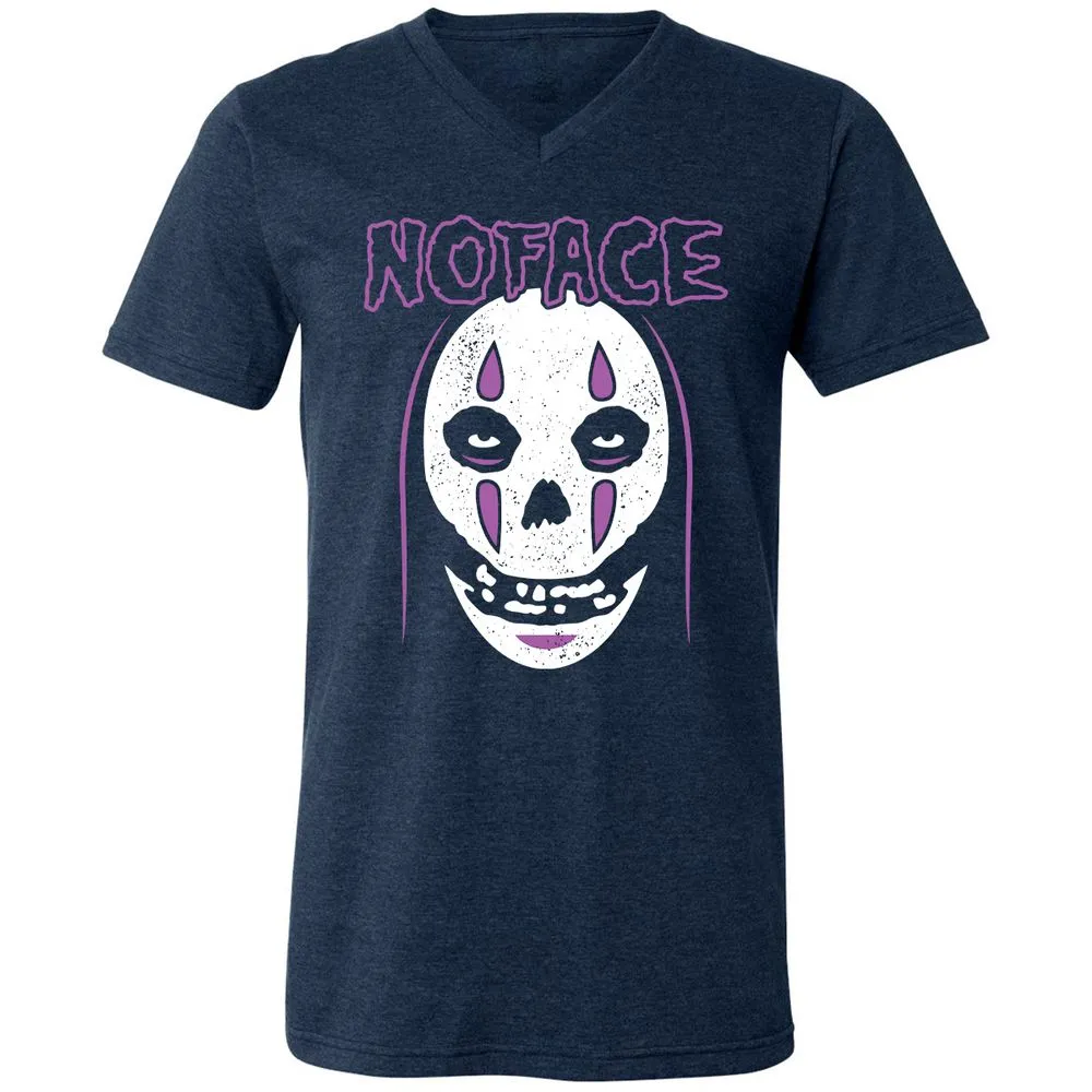 Unisex V-Neck T-Shirt - F66MU6YC - Heather Navy - 15