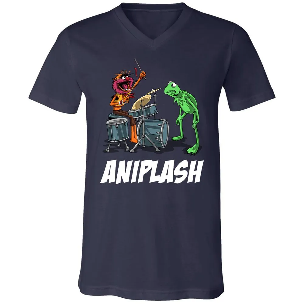 Unisex V-Neck T-Shirt - T6JSM8SV - Navy - 2