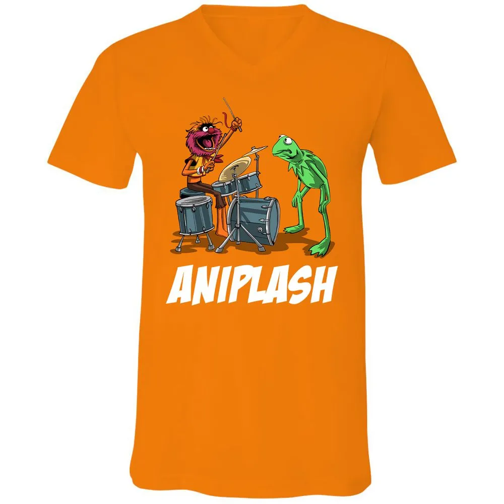 Unisex V-Neck T-Shirt - T6JSM8SV - Orange - 11