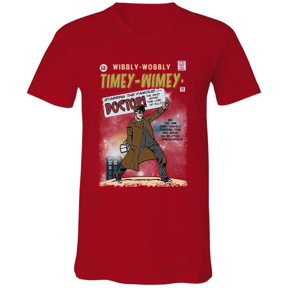 Unisex V-Neck T-Shirt - CHHZ8CYK - Red - 3