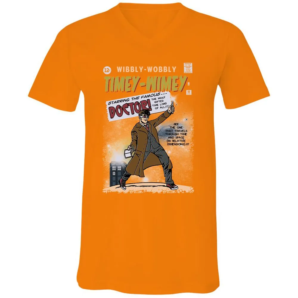 Unisex V-Neck T-Shirt - CHHZ8CYK - Orange - 11