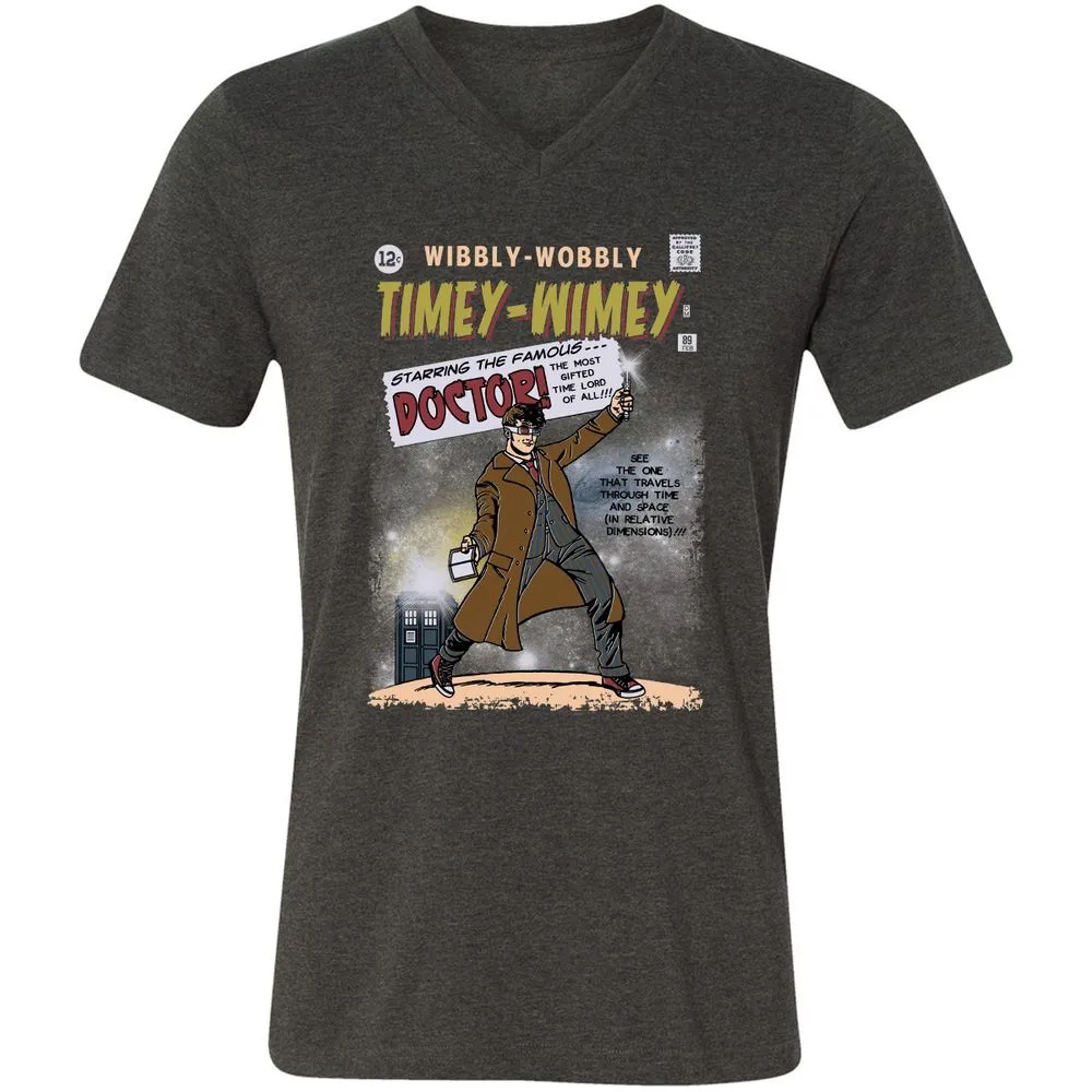Unisex V-Neck T-Shirt - CHHZ8CYK - Dark Grey Heather - 8