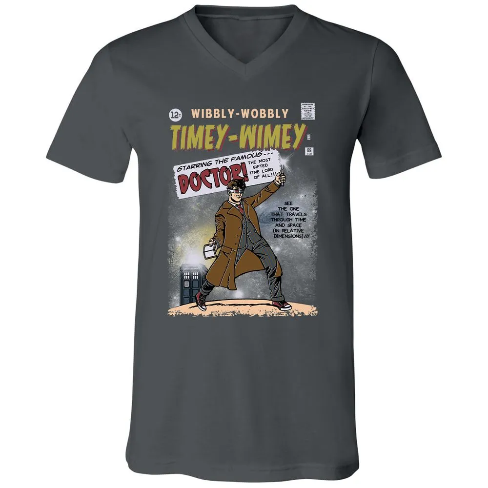 Unisex V-Neck T-Shirt - CHHZ8CYK - Asphalt - 12