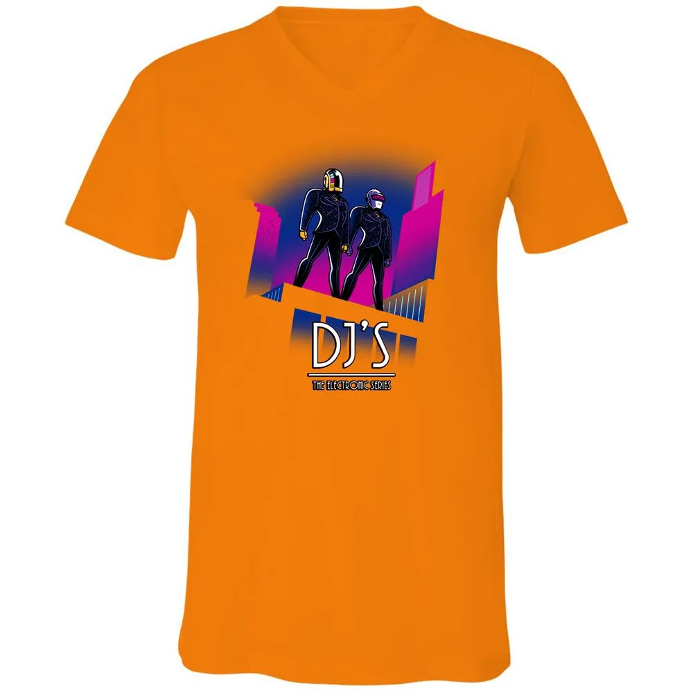 Unisex V-Neck T-Shirt - 4XWQ2HG3 - Orange - 11