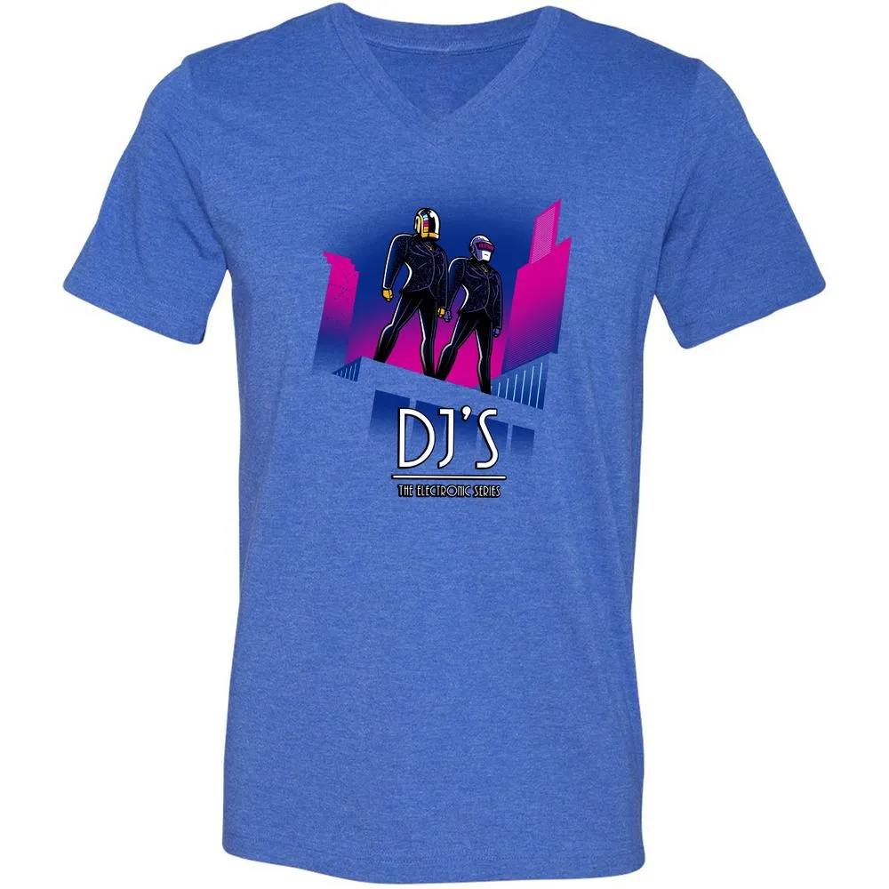 Unisex V-Neck T-Shirt - 4XWQ2HG3 - Heather True Royal - 14